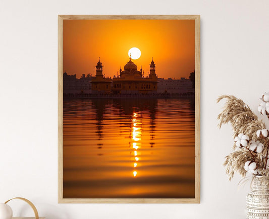Affiche Amritsar – Poster Silhouette du Temple d'Or au coucher de soleil