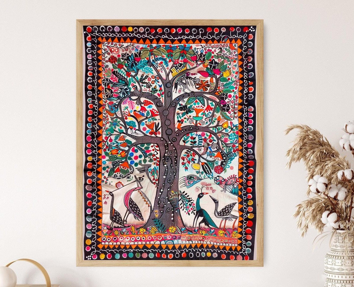 Affiche Madhubani – Poster Réplique Peinte à la Main Éblouissante