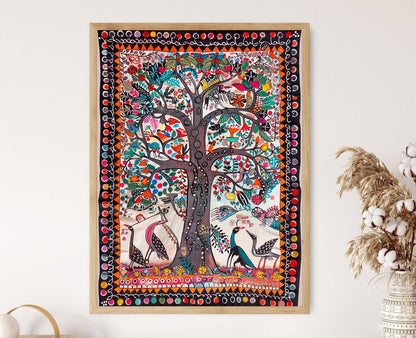 Affiche Madhubani – Poster Réplique Peinte à la Main Éblouissante