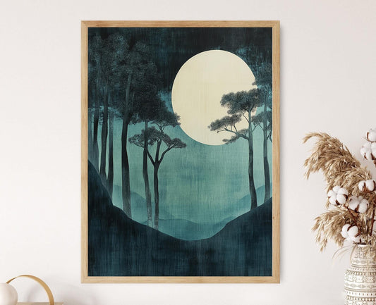 Affiche Paysage Nocturne Inspirée de Kaoru Kawano – Impression Artistique