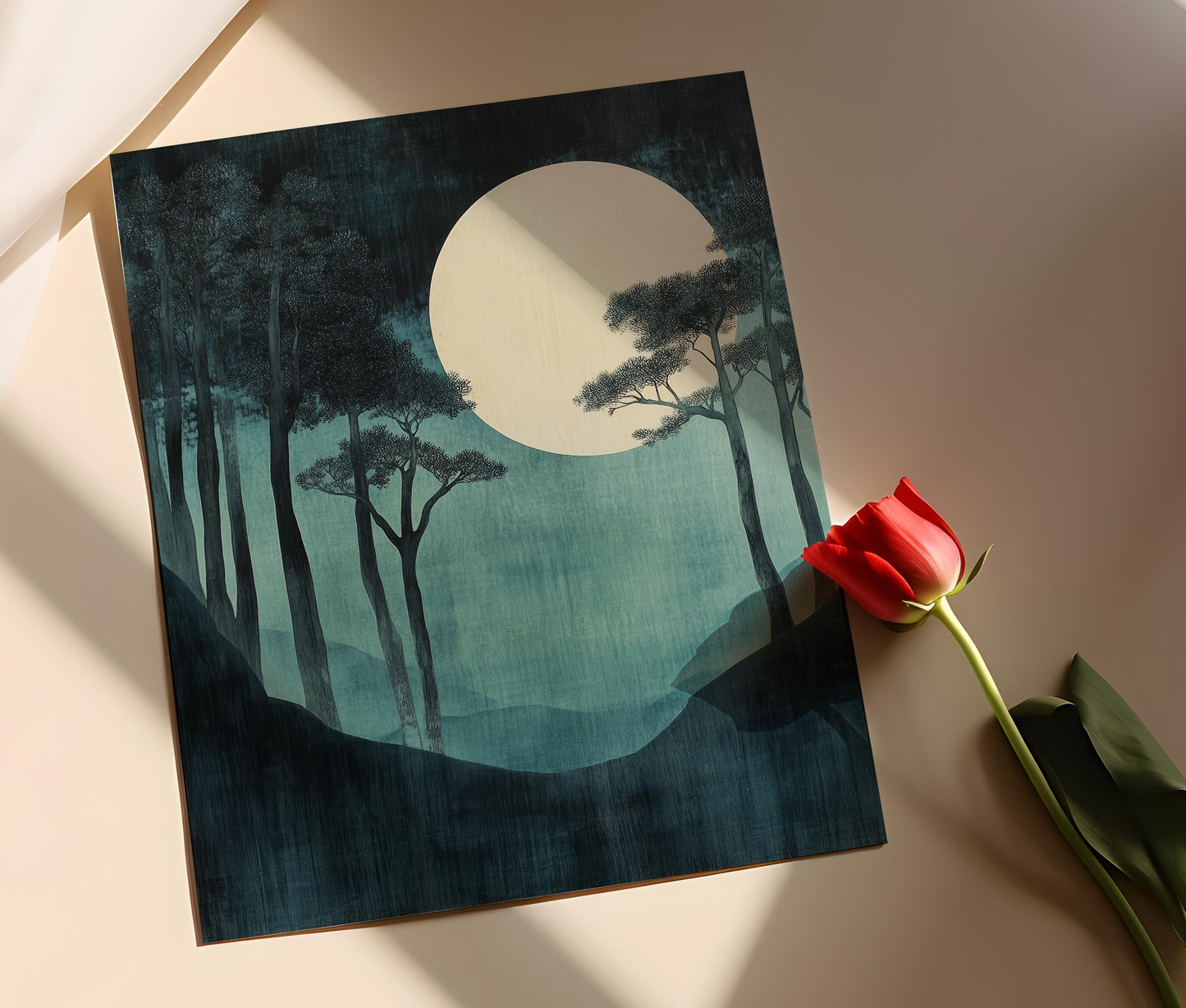 Affiche Paysage Nocturne Inspirée de Kaoru Kawano – Impression Artistique