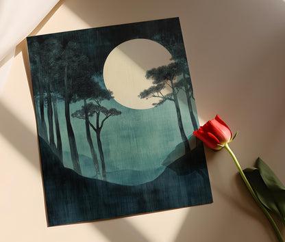 Affiche Paysage Nocturne Inspirée de Kaoru Kawano – Impression Artistique