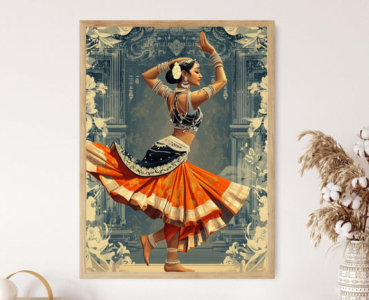 Affiche Danse Odissi – Poster Art Traditionnelle de Danse Indienne