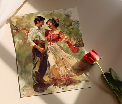 Affiche Cariñosa - Art Print Vibrant de la Danse Culturelle Philippine