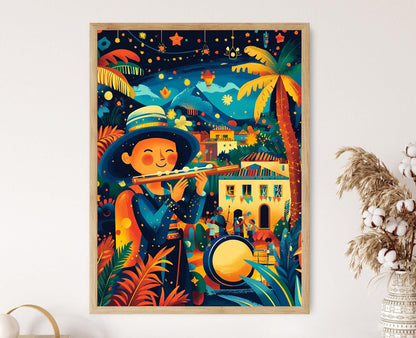 Affiche Gaitero Colombien – Art de Musique Traditionnelle