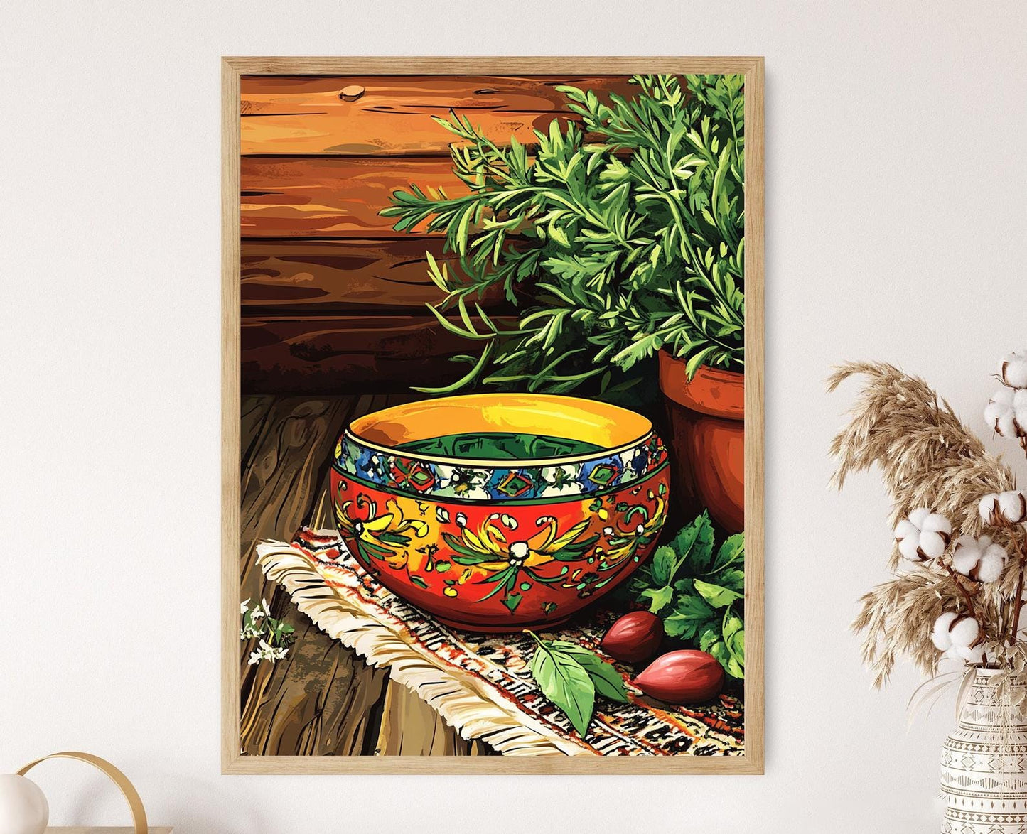 Affiche Bol en Céramique Bulgare – Poster Art Traditions de Cuisine