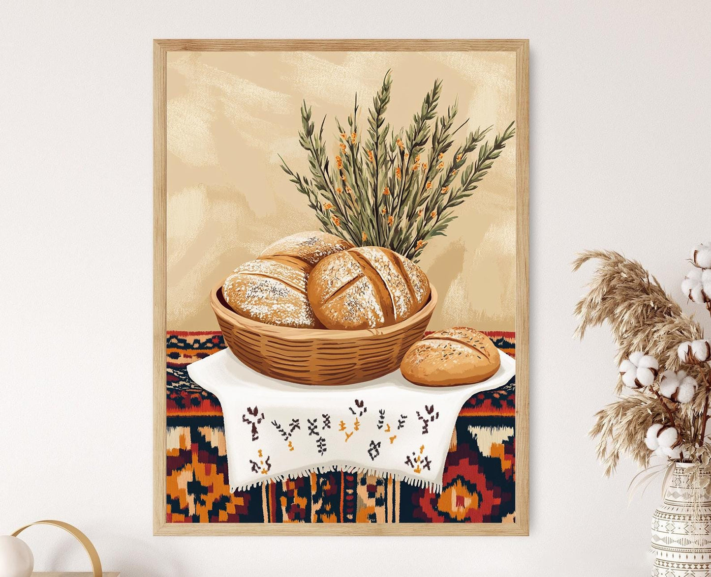 Affiche Panier Syrien – Poster Art Traditionnelle pour Cuisine