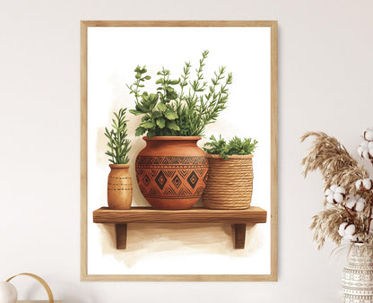 Affiche en Terre Cuite Syrienne – Art Épuré pour Cuisine Bohème