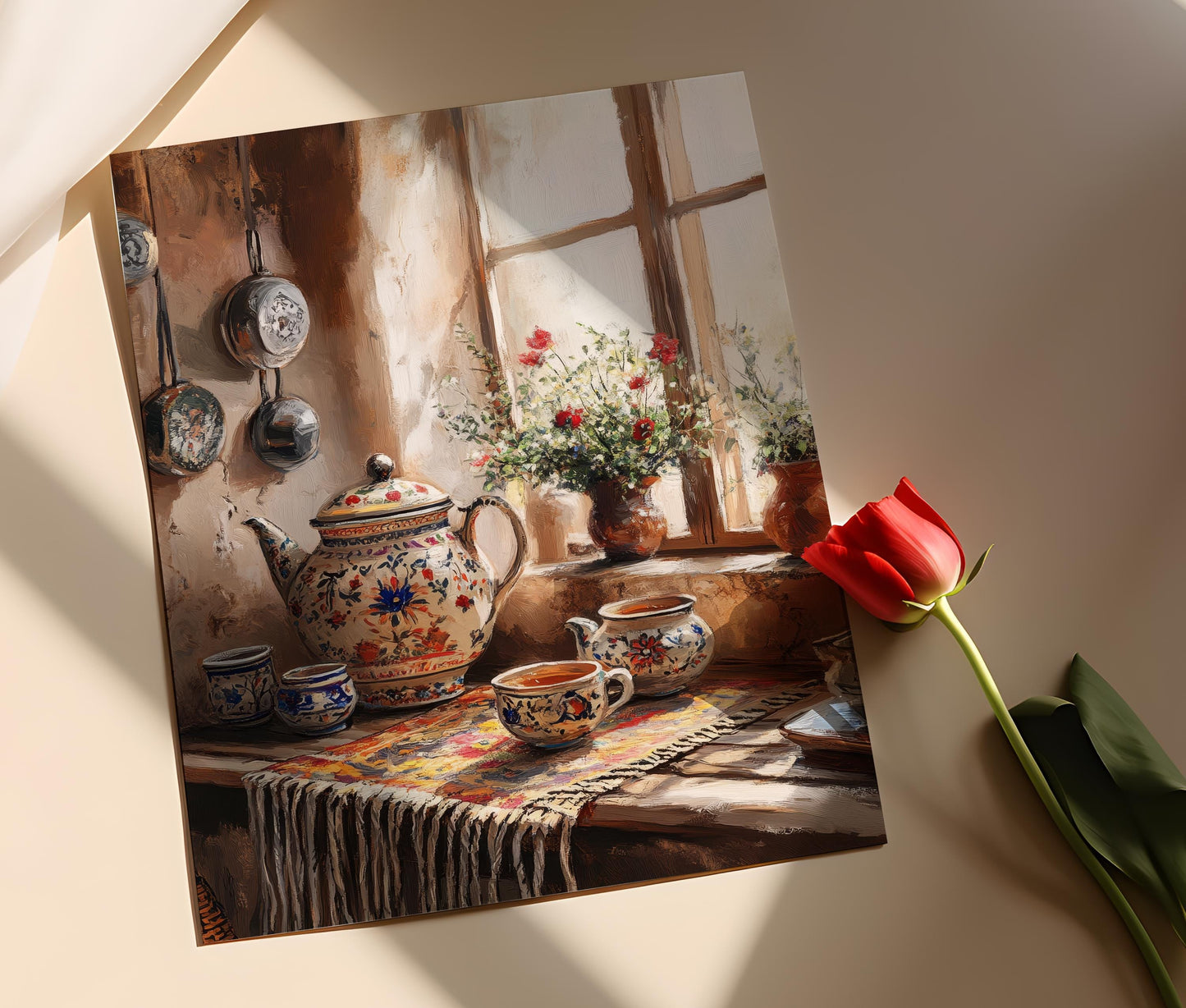 Affiche Thé Persan – Poster Art Rustique pour Cuisine Iranienne