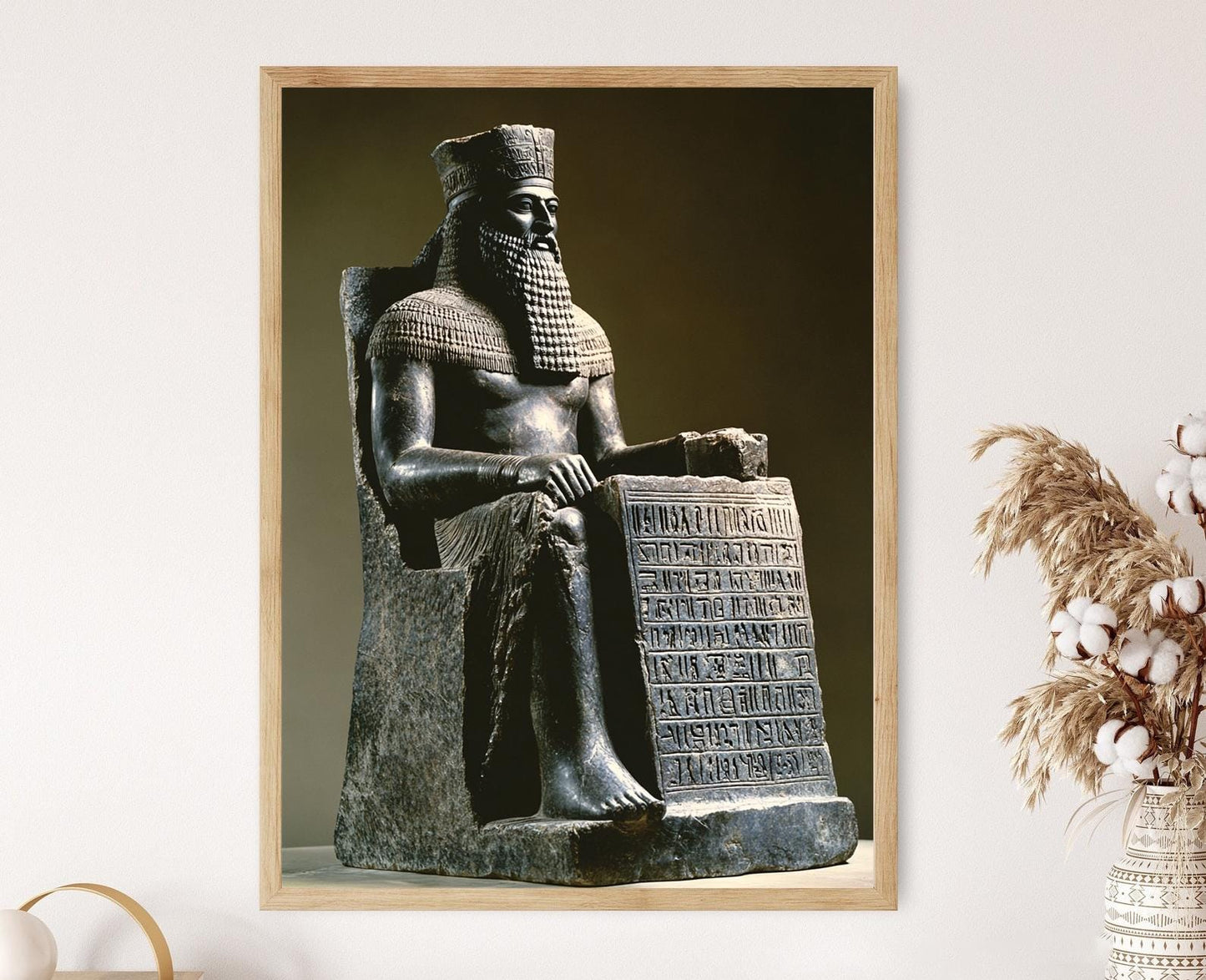 Affiche Hammurabi – Poster Art Babylone avec Trône et Code