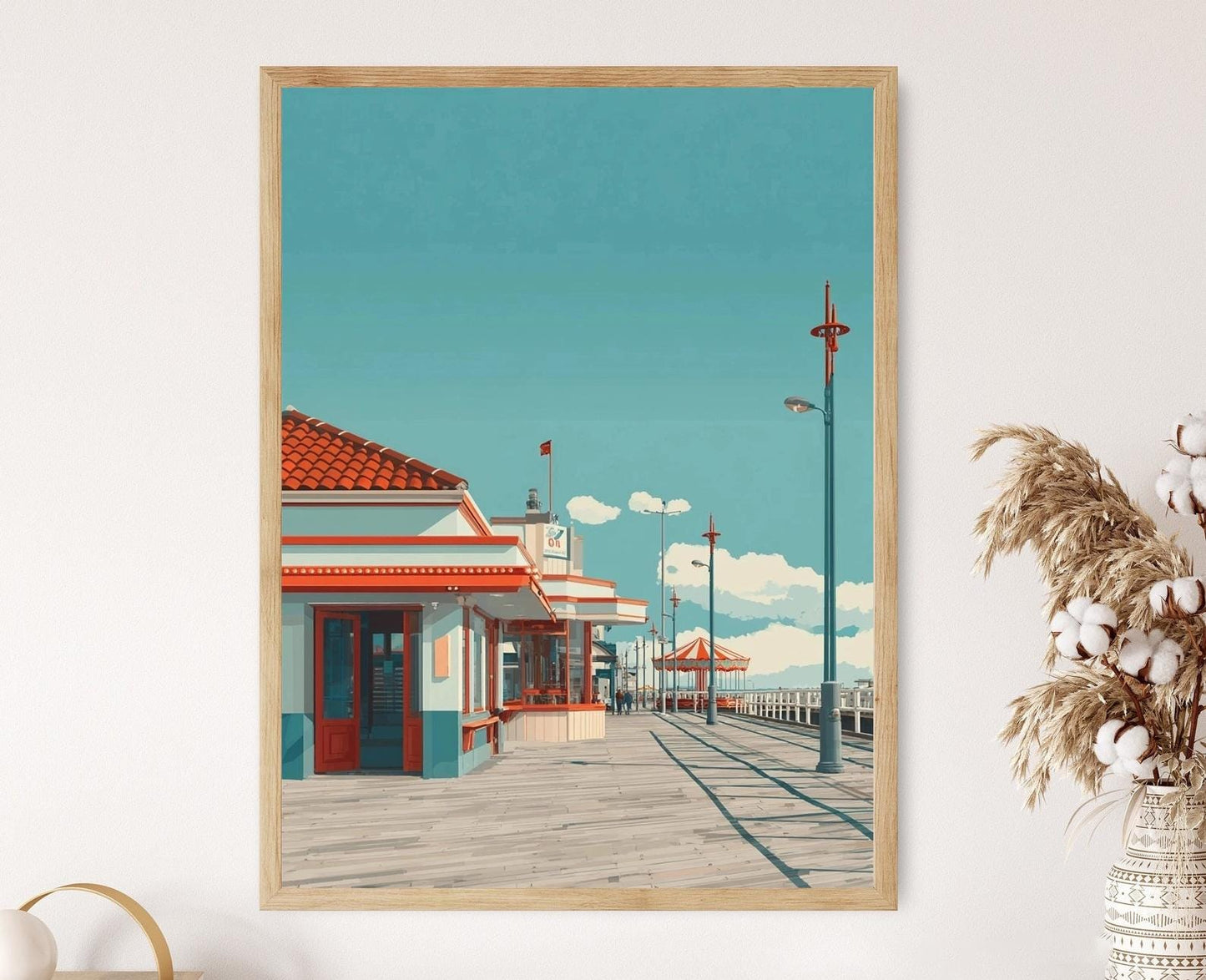 Affiche Glenelg Jetty Road – Poster de Diner Rétro, Art Côtier Australien