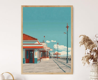 Affiche Glenelg Jetty Road – Poster de Diner Rétro, Art Côtier Australien
