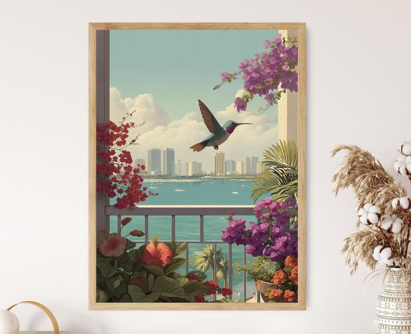 Affiche Miami – Impression Hummingbird et Jardin Tropical