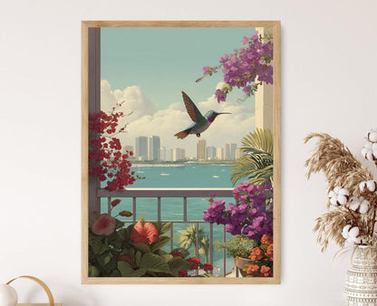 Affiche Miami – Impression Hummingbird et Jardin Tropical