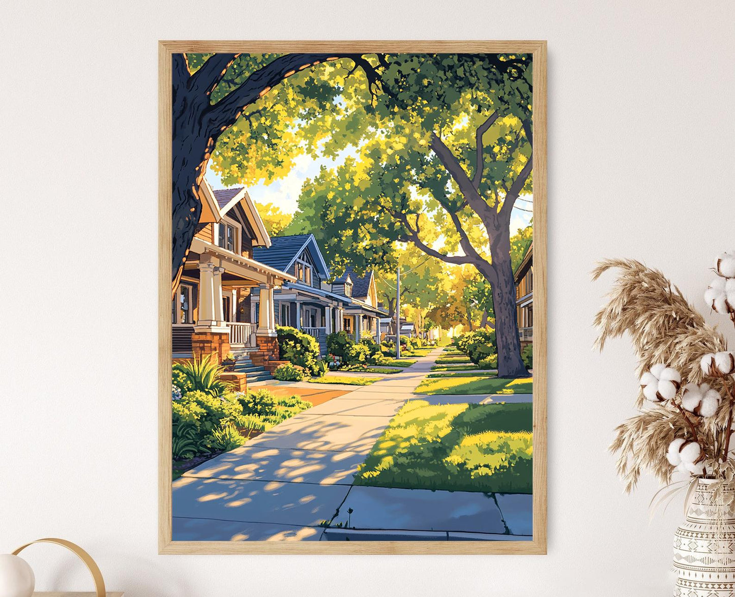 Affiche Pasadena Craftsman Bungalow – Illustration Maison Californienne