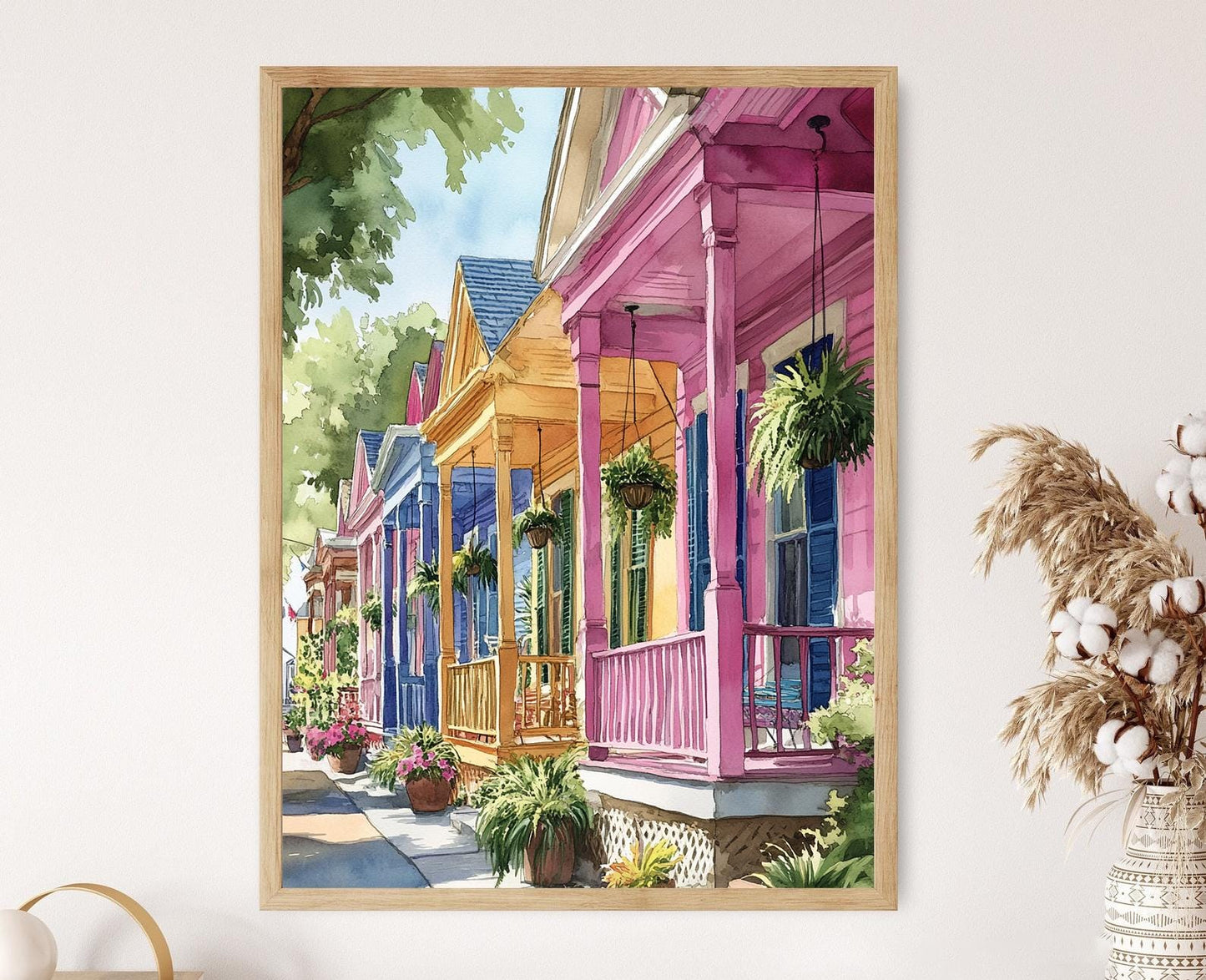 Affiche Maison Lafayette – Illustration classique créole de Louisiane