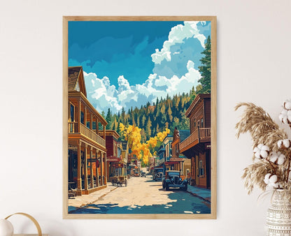 Affiche Ville de Nevada – Impression artistique historique de la rue principale