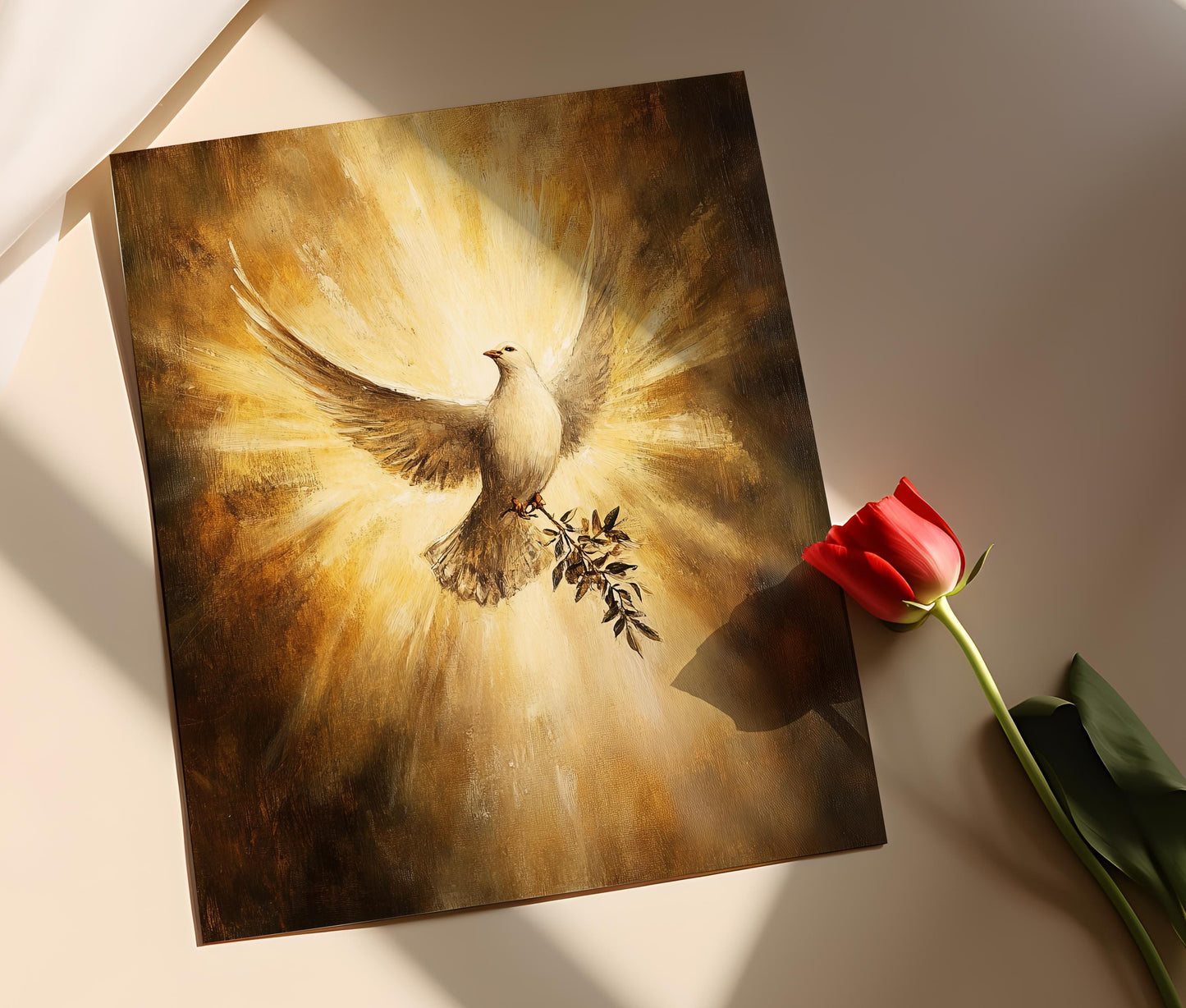 Affiche Colombe avec Branche d'Olive – Poster de Paix et Esprit Saint