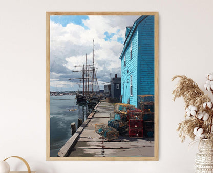 Affiche Port de Pêche de Portsmouth – Tableau Côtier Historique