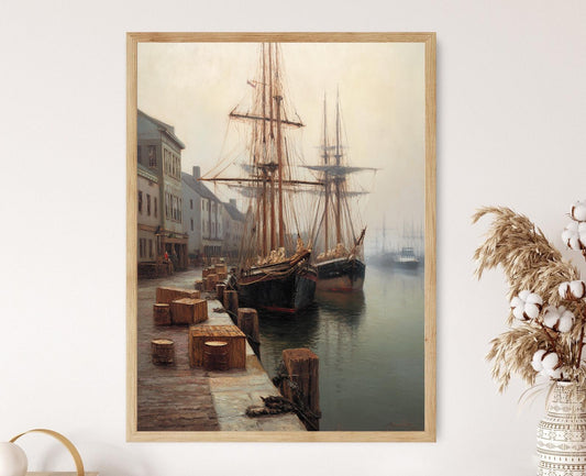 Affiche Port de Charleston – Peinture des Grands Voiliers Historiques