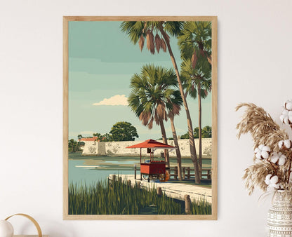 Affiche Bouillabaisse de Crevettes – Art Imprimé de la Promenade Floridienne