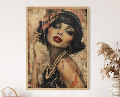 Affiche Art Déco Femme – Poster Portrait Élégant des Années 1920