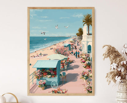 Affiche St Kilda Beach – Poster Print du Marché de Fleurs de Printemps