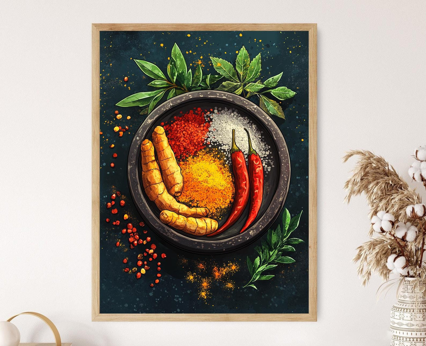 Affiche Épice Indienne Traditionnelle – Poster Art Culinaire Éclatant