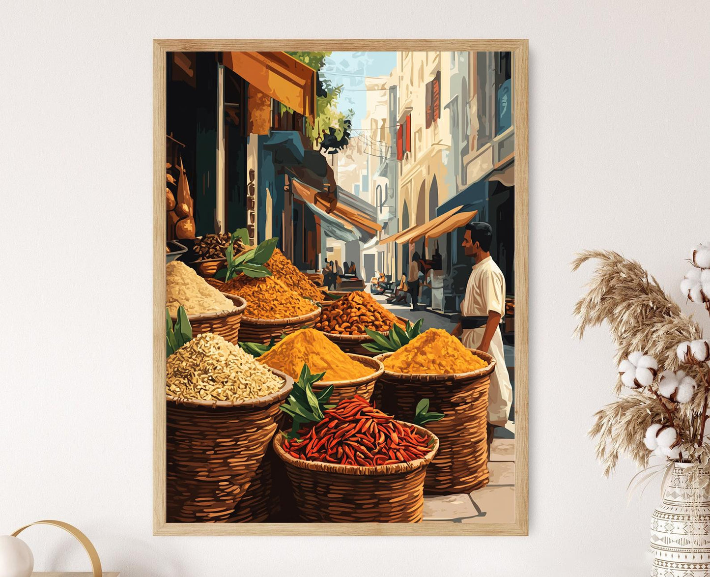 Affiche Épices de Rue Indiennes – Illustration Culinaire en Vecteur