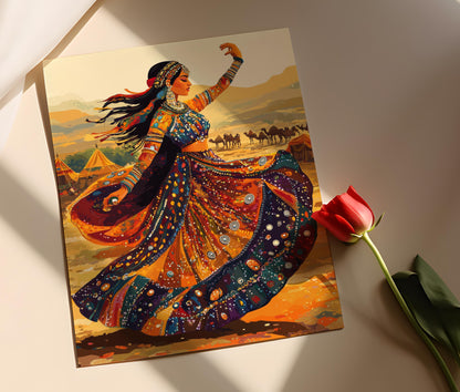 Affiche Danse Kuchi – Art Tribal Afghane, Décor Culturel Nomade