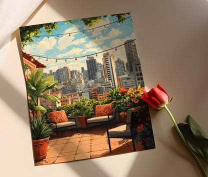 Affiche Rooftop Sao Paulo – Poster Art Urbain Brésilien