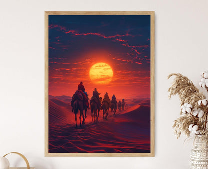 Affiche Route Commerciale du Mali – Illustration de Caravanes du Désert