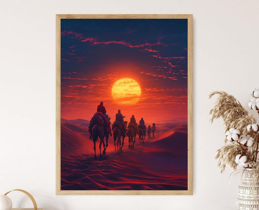 Affiche Route Commerciale du Mali – Illustration de Caravanes du Désert