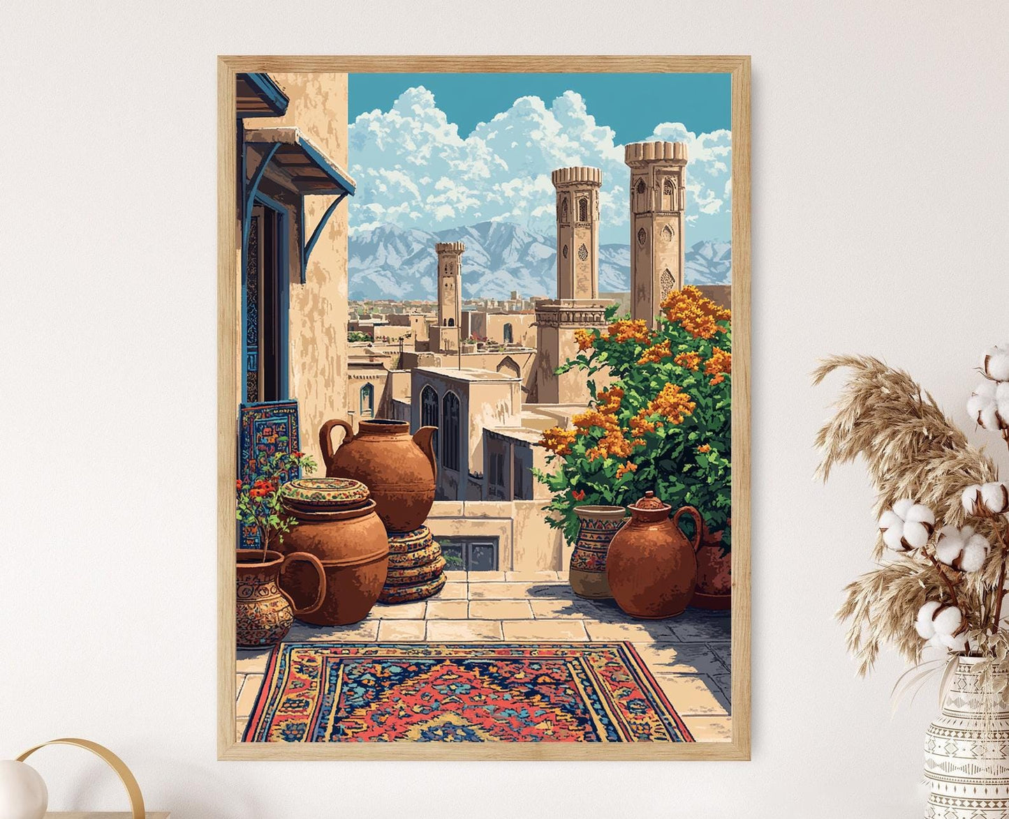 Affiche Kashan – Illustration de Tapis Persans et Décor Culturel