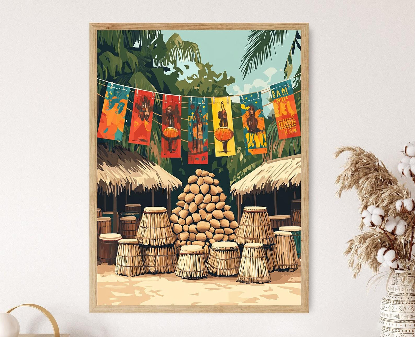 Affiche Festival de Yam du Ghana – Poster Scène de Célébration Culturelle