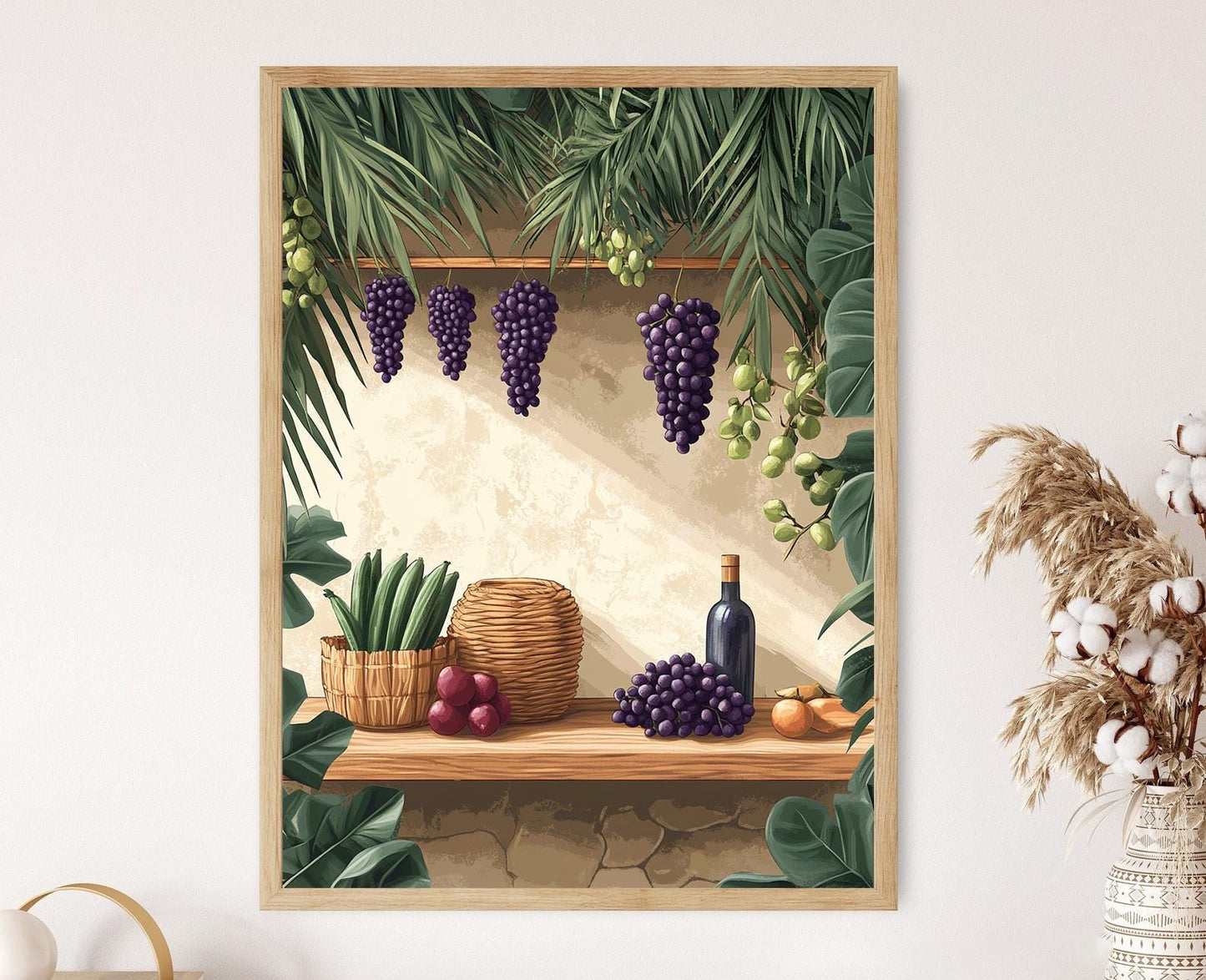 Affiche Sukkot – Poster Scène de Récolte Juive