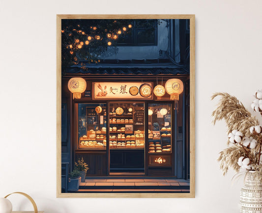 Affiche de la Fête de la Mi-Automne – Poster Art de Boulangerie Chinoise