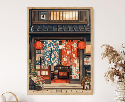 Affiche Kimono Japonais – Impression Art de Boutique de Festival