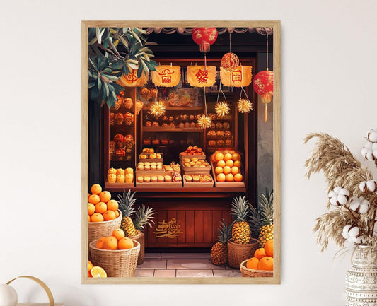 Affiche Nouvel An Lunaire de Singapour – Poster Boutique de Tartes Ananas