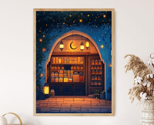 Affiche Ramadan - Art Print de la Boutique d'Épices au Croissant