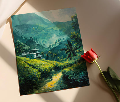 Affiche Jardins de Thé du Bangladesh – Poster Paysages Sereins