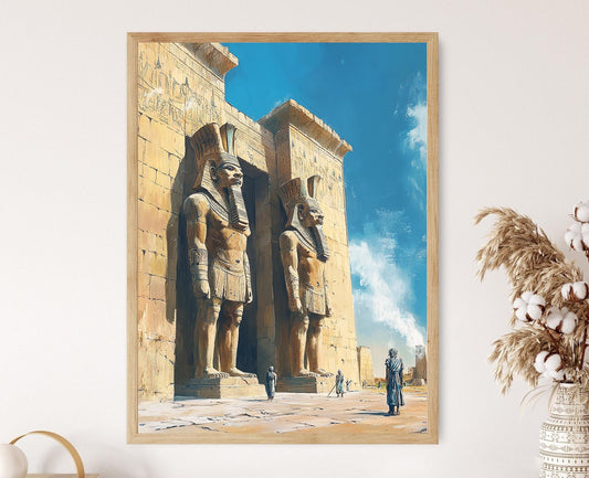 Affiche Lamassu Assyrien – Poster Illustration du Gardien Ailé Mésopotamien