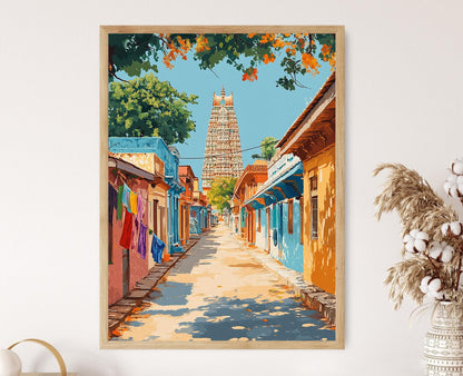 Affiche Madurai – Impression artistique du temple coloré du sud de l'Inde