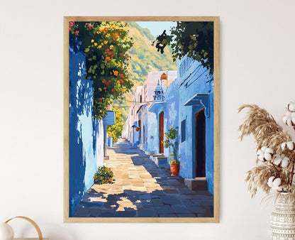 Affiche Rajasthan – Poster d'art de voyage : Allée Bleue et Éléphant