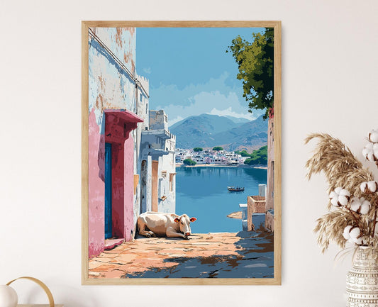 Affiche Pushkar – Impression artistique de l'allée de Rajasthan