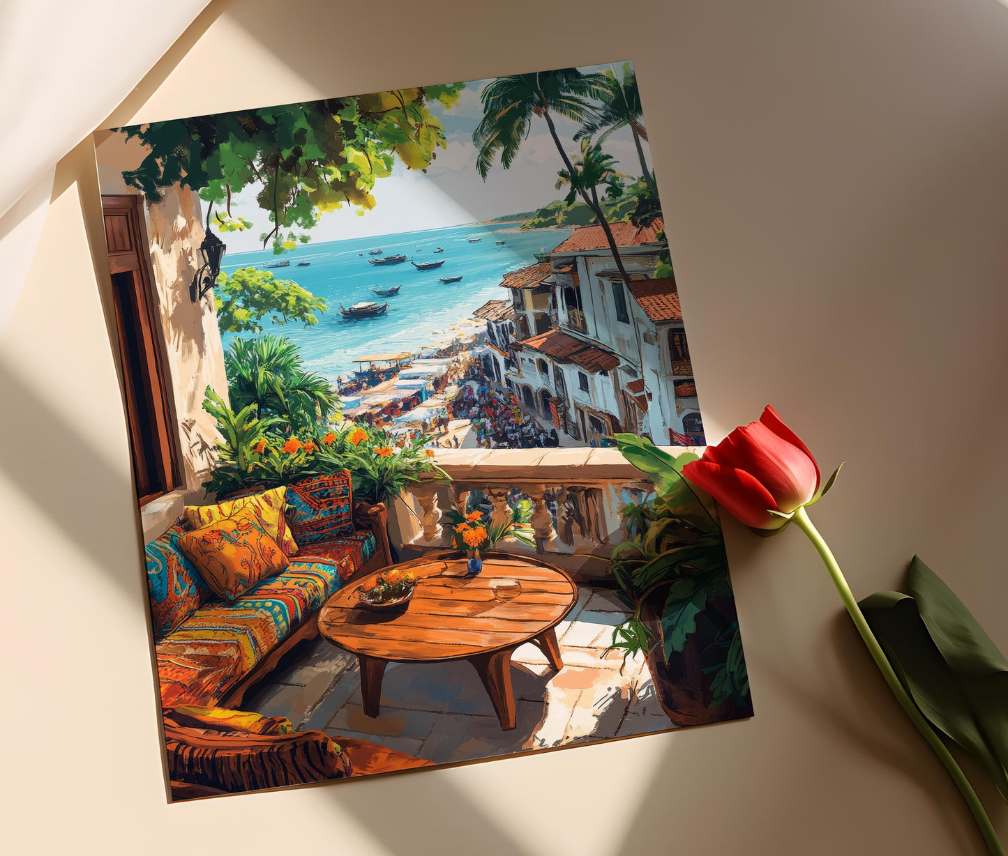 Affiche Zanzibar – Impression artistique de Stone Town, décor côtier