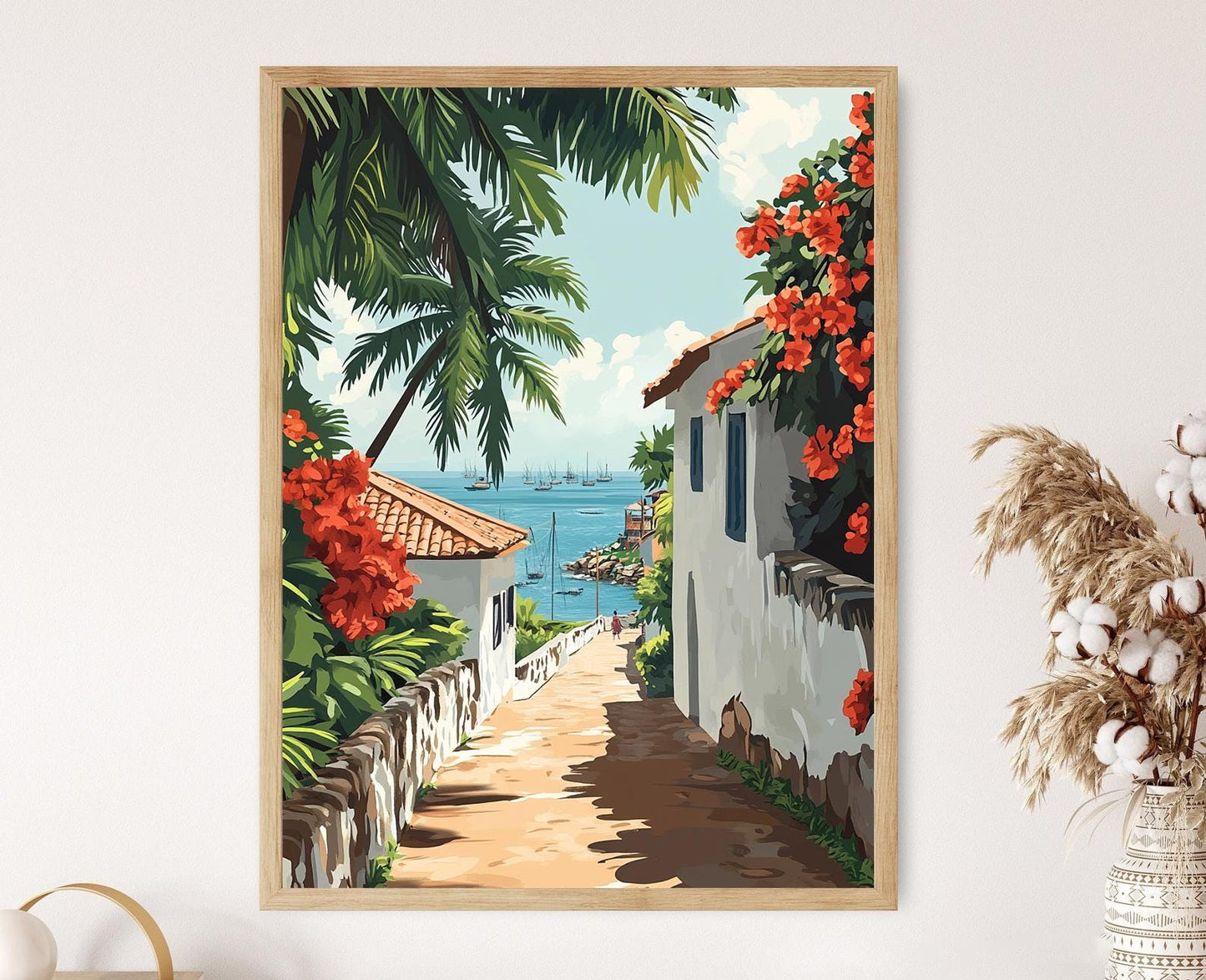 Affiche côtière du Kerala – Impression artistique des filets de pêche à Kochi