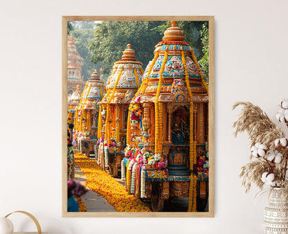 Affiche Festival Ratha Yatra – Illustration traditionnelle du chariot d'Odisha