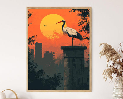 Affiche Grue de Delhi – Poster Art Vecteur Urbain Indien