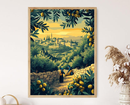 Affiche de la Récolte des Olives Palestiniennes – Art de Tulkarm